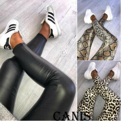 

Lady Womens Slim Leopard Pants Stretchy Push Up Pencil Skinny Tight Leggings