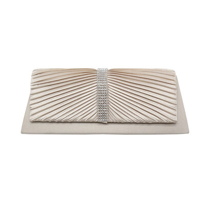 

Tailored Fashion Women Solid Ruched Party Bag Chain Phone Evening Bag
