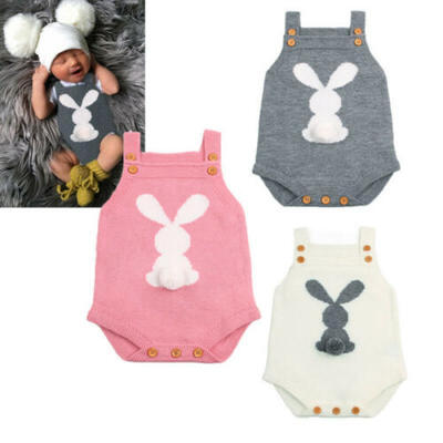 

Cute Kids Baby Boys Girls Bunny Knitting Wool Romper Bodysuit Jumpsuit Outfit CA