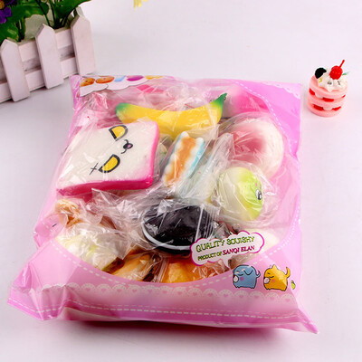 

Gobestart 10pcs Medium Mini Soft Bread Toys Key