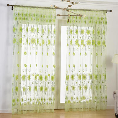 

Sunflower Yarn Tulle Curtain Living Window Curtain Screening for Home Decor