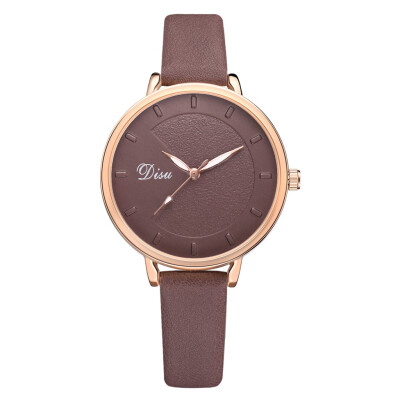 

DISU Women Watch Luxury Brand Casual Simple Quartz Clock For Women Leather Strap Wrist Watch Reloj Mujer Relogio Feminino