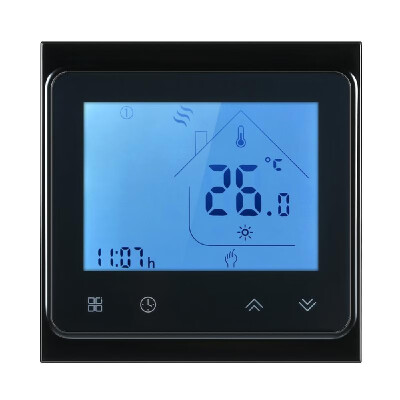 

Dry Contact Gas Boiler Heating Thermostat with Touchscreen LCD Display Weekly Programmable Energy Saving Temperature Controller