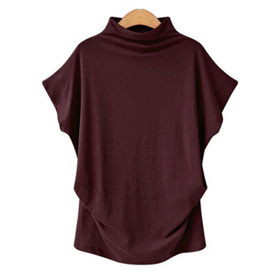 

Ladies Batwing Sleeve Baggy Oversized Loose Fit Turn up Women O Neck T-Shirt Top