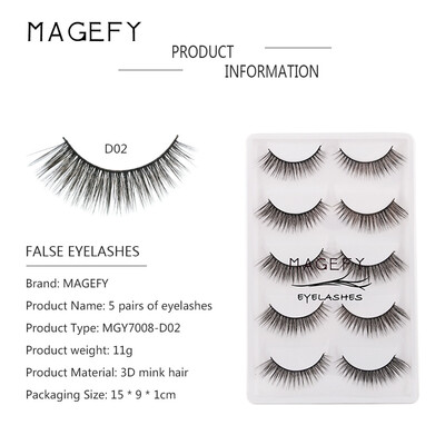 

〖Follure〗5Piar3D Lashes Natural Thick False Fake Eyelashes Eye Lashes Makeup Extensions