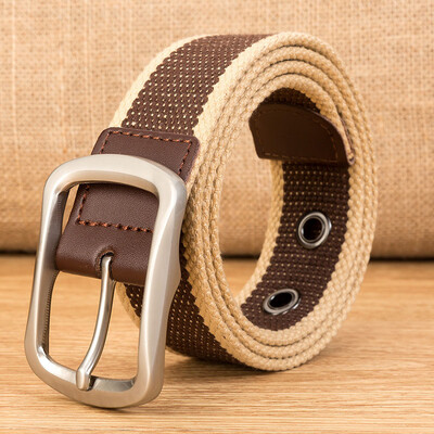 

Canvas belt Alloy pin buckle youth casual belt Hot selling Men&Women canvas weaving cowboy pants belt 110-150cm