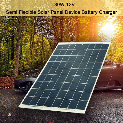 

30W 12V Semi Flexible Solar Panel Device Battery Charger Monocrystalline Silicon