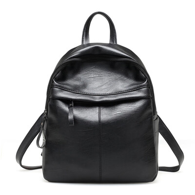 

Tailored Womens Fashion Leather Simple School Bag Travel Backpack Bag