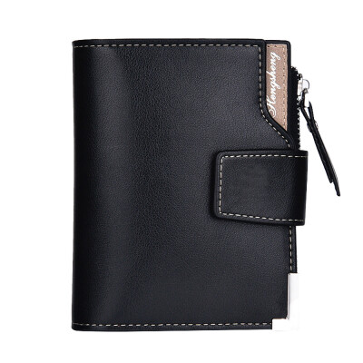 

Tailored Men Fashion Solid Color Hasp Multi Card Position Wallet Card Bag Black