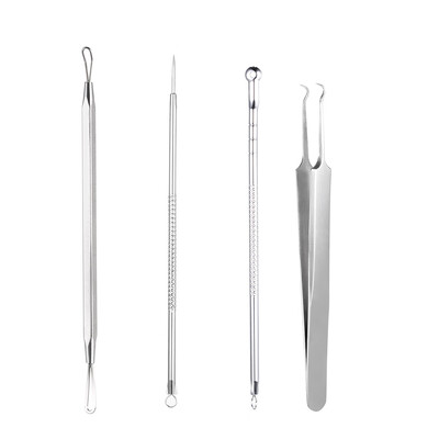

Blackhead Vacuum 4Pcs Stainless Steel Blackhead Extractor Tool Facial Comedone Acne Blemish Remover Kit Treatment Set Blackhead Re