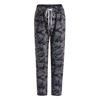 

Women Sexy Pants Camouflage Mid-Waist Belted Trousers Jogging Running Plus Size
