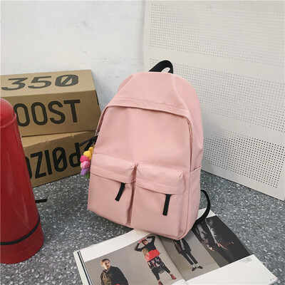 

Solid color ins wind bag female Korean ulzzang high school junior high school students backpack backpack backpack Joker