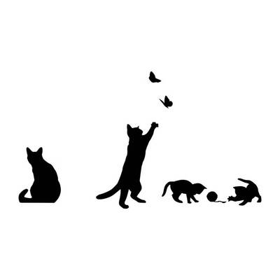 

DIY Cat Butterfly Wall Sticker Wallpaper Adhesive Door Kids Bedroom Living Room Decals Poster
