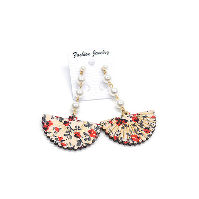 

Style Earrings Simulated Wooden Individual Jewelry Charm Long Earrings