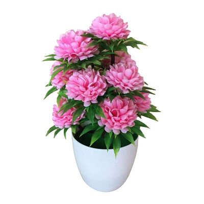 

1Pc Artificial Chrysanthemum Bonsai Potted Plant Landscape Home Floral Decor