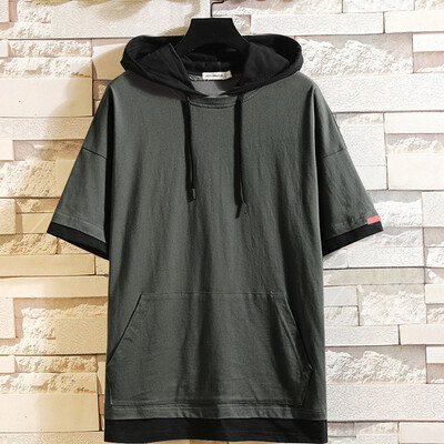 

Toponeto Mens Summer New Style Two Short-Sleeved Blouse With Caps Fashion Comfort Top