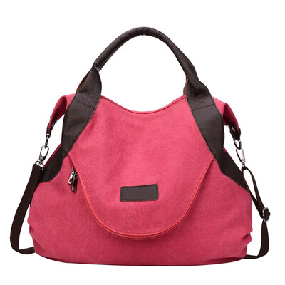 

Vintage Canvas Large Capacity Tote Shoulder Bag Tablet Book Holder Travel Pouch
