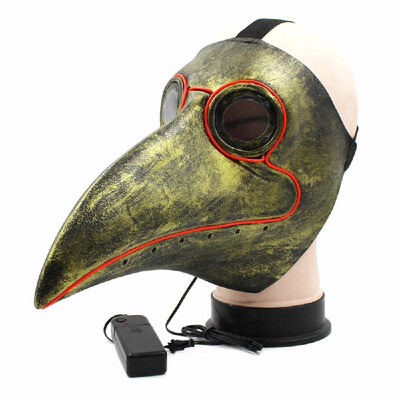 

Bird Beak Mask Doctor Raven Mask Latex Giant Bird Head Cosplay Party Costume Accessories No Light Silver