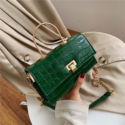 

Small bag female new wave Korean version of the wild chain small square bag fashion stone pattern shoulder Messenger bag