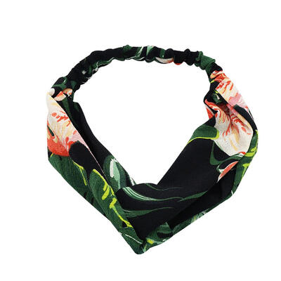 

Women Fashion Banana Leaf Flamingo Cross Hair Band Elastic Headband Headwear
