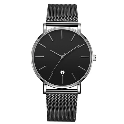 

〖Follure〗Fashion Simple Simple Casual Calendar Business Net With Strap Mens Watch