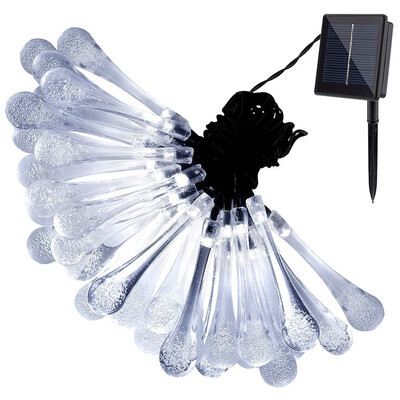 

String 5M 20 LED Water Drop Light Waterproof Lamp Garden Landscape Fairy Solar Decorative
