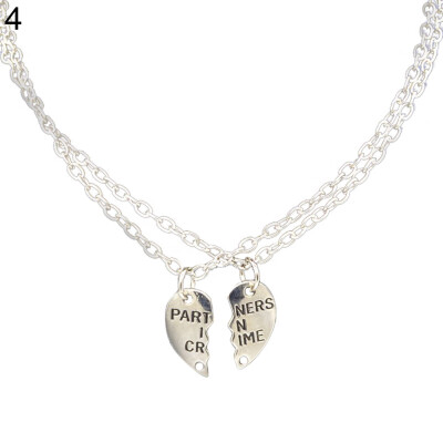 

2 Pcs Fashion Best Friends Love Heart Pendant Couple Chain Necklace Jewelry Gift