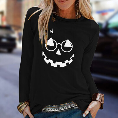 

Tailored Womens Casual Halloween Print Shirts O-Neck Long Sleeve Top Loose T-Shirt Blouse