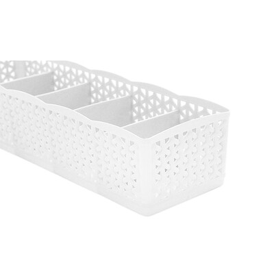 

Siaonvr 5 Cells Plastic Organizer Storage Box Tie Bra Socks Drawer Cosmetic Divider