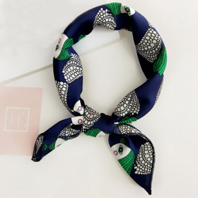 

Silk Scarf Women Spring Summer Retro Scarf Multicolor Head Scarf Stripe Design Print Kerchief Woman Neck Shawl Wraps Echarpe