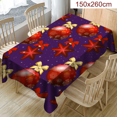 

〖Follure〗Christmas Tablecloth Print Rectangle Table Cover Holiday Party Home Decor