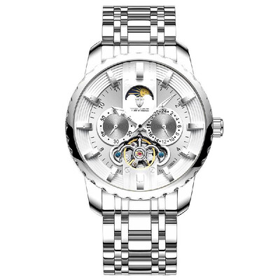 

TEVISE Men Fashion Automatic Mechanical Watch Stainless Steel Watch Band Metal Case Waterproof Wrist Watch T856A