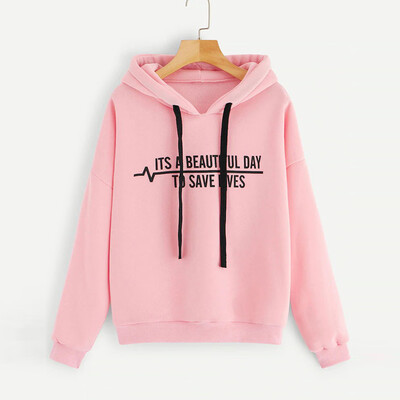 

Starmoon Womens Hoodie Letter Flag Printed Sweatshirt Long Sleeve Pullover Tops Blouse