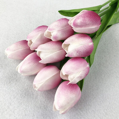 

10PcsBag PU Holland Mini Tulip Artificial Flower Real Touch Tulip for WeddingHomeHotelParty Decoration Valentines Day Gift