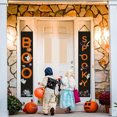 

New Hot Halloween Hanging Sign Trick Or Treat Banner For Home Office Porch Front Door Display Decorations H1