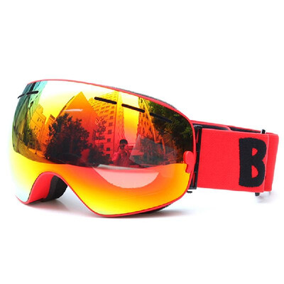 

Adult Skiing Snowboarding Skating Goggles UV Protection Anti-fog Wide Spherical PC Lens Anti-slip Strap Helmet Compatible