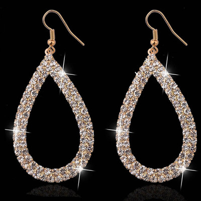 

Fashion Design Big Water Drop Earring For Women Popular Rhinestone Droplet Earring Ear Nail