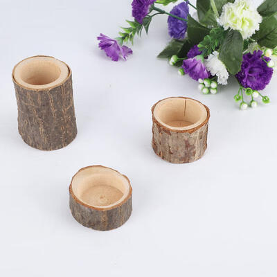 

Greensen 3PCS Wooden Candle Holder Succulent Plant Candle holder for Home Wedding Bar Party Decoration