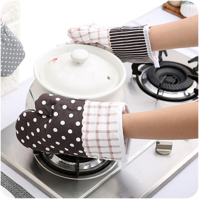 

Siaonvr Kitchen Cotton Microwave Oven Gloves Mitts Pot Pad Heat Proof Protected Coffee