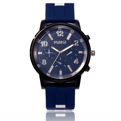 

Double scale pointer mens sports silicone watch quartz