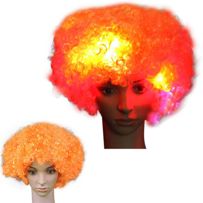 

〖Follure〗Party Disco LED Flash Clown Hair Football Fan-Adult Afro Masquerade Hair Wig
