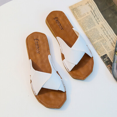 

Women wearing slippers online celebrity fashion 100 flat bottom pregnant women soft bottom one word drag 2019 summer new type of w