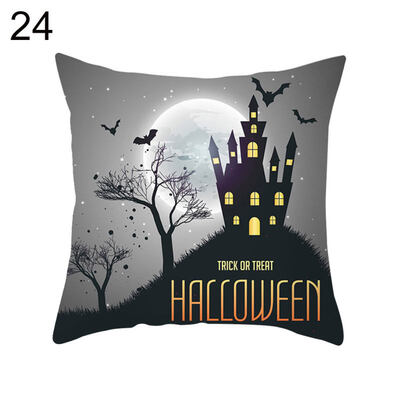 

Halloween Pumpkin Ghost Bat Trick or Treat Cushion Cover Pillow Case Sofa Decor