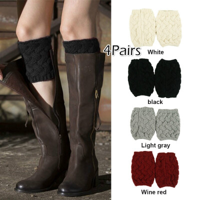 

Women Winter Leg Warmers Twist Knitted Boot Socks Warm Short Boots Cuff Ladies Crochet Knee Warmers