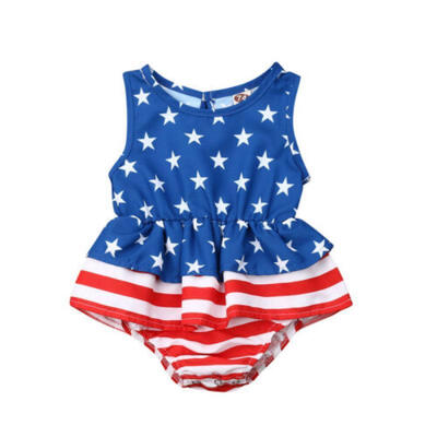 

4th of July Newborn Infant Baby Girls Tutu Skirts Romper Bodysuit Clothes Outfit
