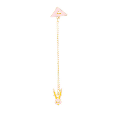 

Charm Cute cartoon Brooch Badge Pin Collar Brooches Pins with Hanging Chain Brooch