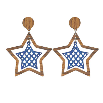 

New Arrival Women Fashion Simple Style Chic Retro Wooden Earrings Wild Temperament Earrings