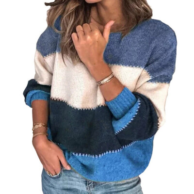 

Women Fashion Knitted Sweaters Long Sleeve Loose Autumn Outwear O-neck Pullover Sweater Jumpers