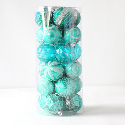 

24pcs Painted Mixed Christmas Balls For Window Home Furnish Christmas Decoration