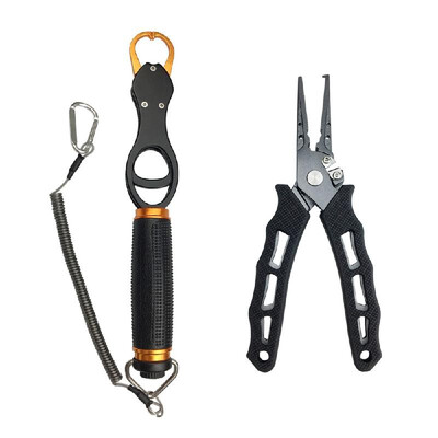 

Multifunctional Aluminum Fish Lip Gripper Grip Grabber Tool with Weight Scale Outdoor Portable Fishing Tackle Pesca Accessories